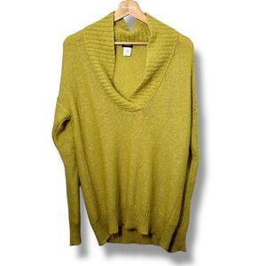 J. Crew Mohair/Wool Blend V-Neck Chartreuse Sweater